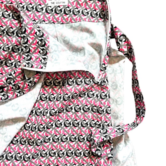 Golftini golf skort size 6 hot pink white grey black faux wrap zipper pocket NWT - Picture 9 of 12
